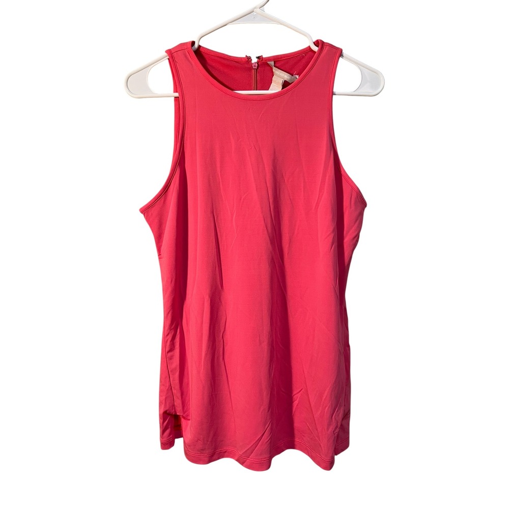 Banana Republic Womens Size Small Sleeveless Shell Blouse Pink Zip Back Crewneck